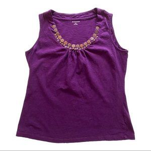 Purple Tank Top Size Medium Accents on Neckline
